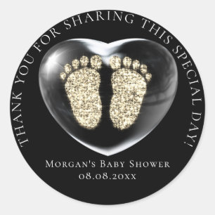 Baby Shower Gefallen Blubble Heart Gold Fee Vip Runder Aufkleber