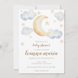 Baby Shower Gender Reveal Moon Stars Einladung