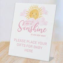 Baby Shower Geschenke hier abstellen Sonnenschein