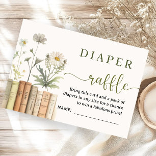 Baby-Shower-Geschenke-Wildblumen-Windel-Raffle Begleitkarte
