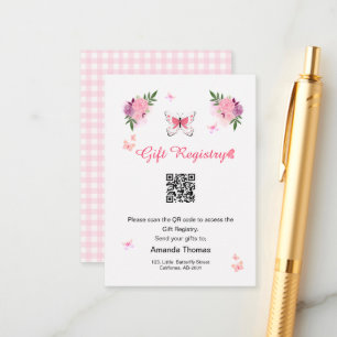 Baby Shower Geschenkliste QR Code Kleiner Schmette Begleitkarte