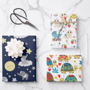 Baby Shower Geschenkpapier Set