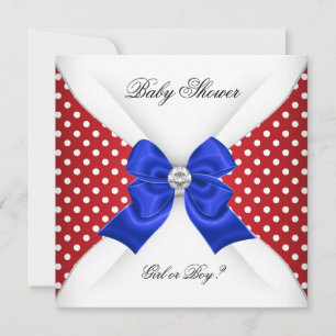 Baby-Shower Geschlechterenthüllung Rot Weiß Blau P Einladung