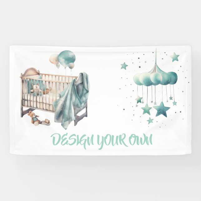 Baby-Shower Gestalte Dein Eigenes Banner (Horizontal)