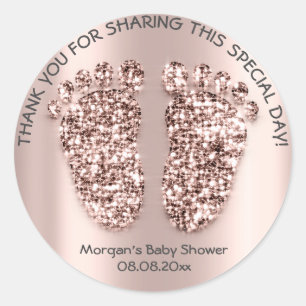 Baby Shower Gevor Vielen Dank Elegant Boy Girl VIP Runder Aufkleber