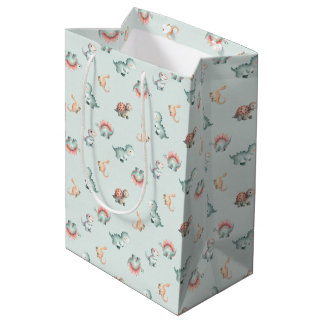 Baby Shower Gift Bag Mixed Dinosaur Pattern Party Mittlere Geschenktüte