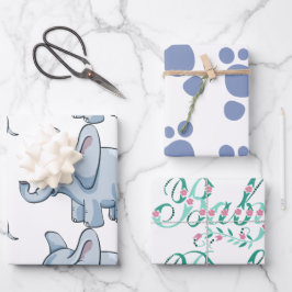 Baby shower gift wrapping paper sheet geschenkpapier set