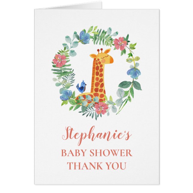 Baby Shower Giraffe Blumenstrauß Vielen Dank (Vorne)