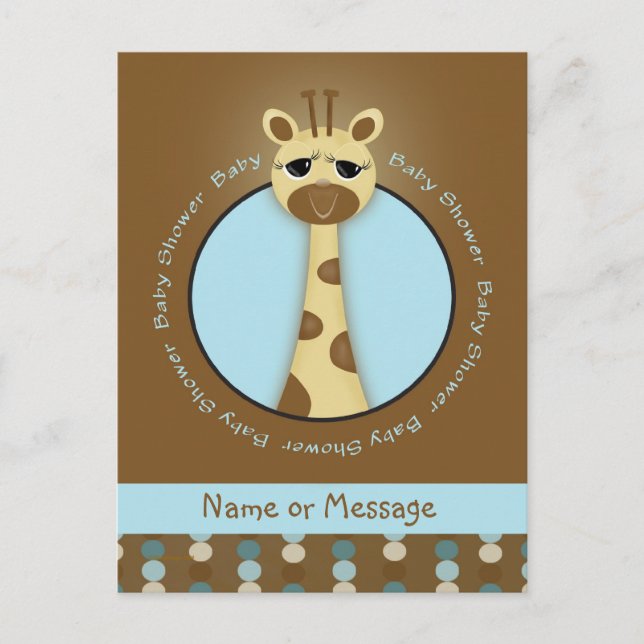Baby Shower Giraffe Postkarten (Vorderseite)