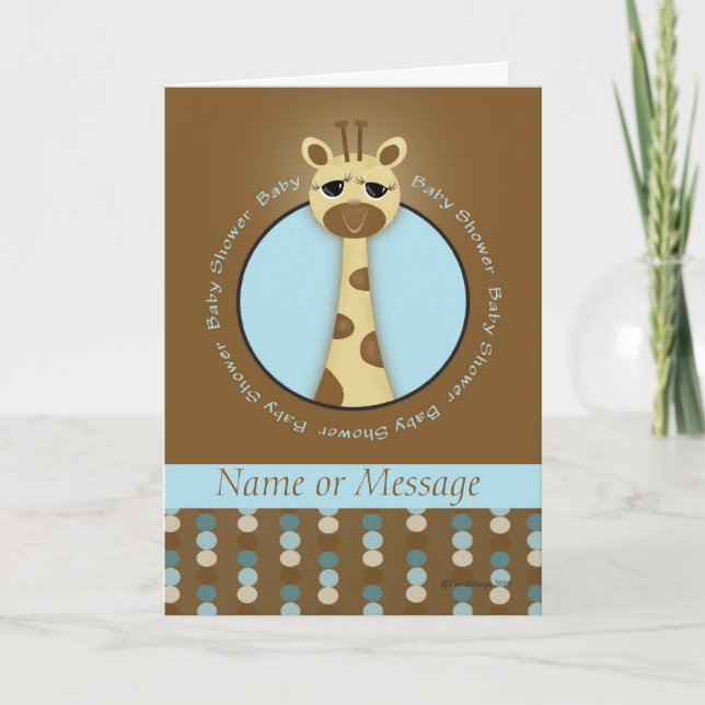 Baby Shower Giraffe Template Einladung (Vorderseite)