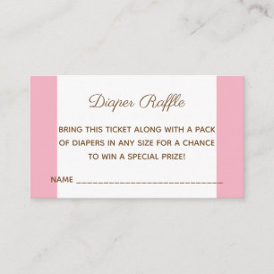 Baby Shower Girl Bear Diaper Raffle Ticket Begleitkarte
