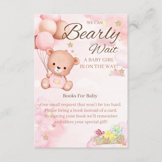 Baby Shower Girl Books for Baby Begleitkarte (Vorderseite)