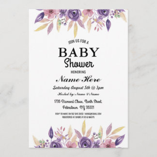 Baby Shower Girl Boy Gender Reveal Floral Einladun Einladung