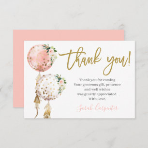 Baby Shower Girl danke Mitteilungskarte