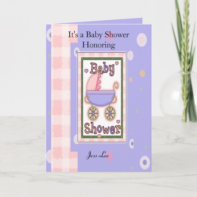 Baby Shower Girl Einladung (Vorderseite)