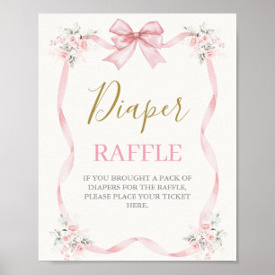 Baby Shower Girl mit Bogen Poster