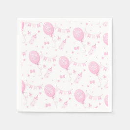 Baby Shower Girl Paper Napkin mit Balloons Serviette