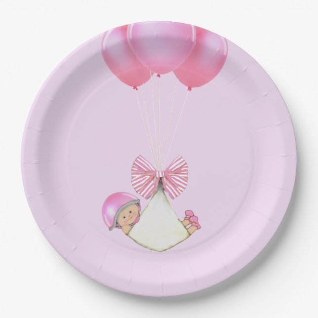 Baby Shower Girl Pappteller (Vorderseite)