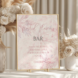 Baby Shower Girl Pink Snowflake Mama osa Bar Poster