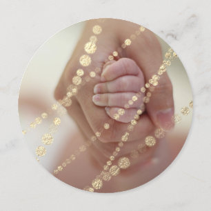 Baby Shower Girl Rose Gold Pink Royal Foto Einladung