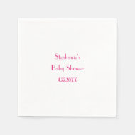 Baby Shower Girls Pink Individuelle Name 2024 Eleg Serviette