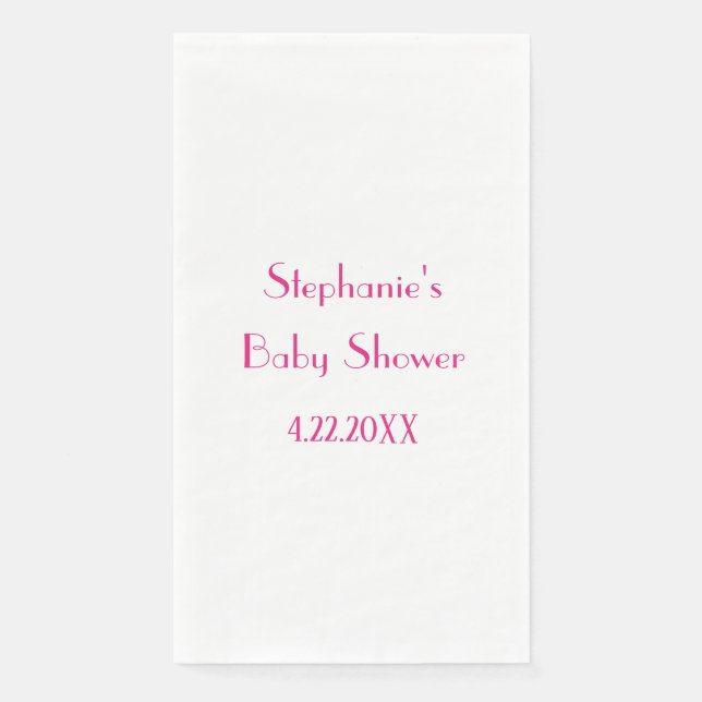 Baby Shower Girls Pink Individuelle Name 2024 Eleg Serviette (Vorderseite)