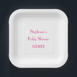 Baby Shower Girls Pink Individuelle Name Elegant 2 Pappteller<br><div class="desc">Mit Textvorlage für den Monogramm-Namen und die Details in Rosa gestaltet,  ist dies ideal für Babyduschen oder Sie können den Text für eine andere Veranstaltung an den Anzug anpassen. Sie können die Hintergrundfarbe bzw. die Schriftart nach Belieben ändern.</div>