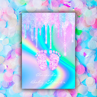 Baby Shower Girly Feet Glitzer Tropfens Unicorn Ho