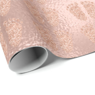 Baby Shower Glitzer Girl Rose Gold Feet Metallic Geschenkpapier