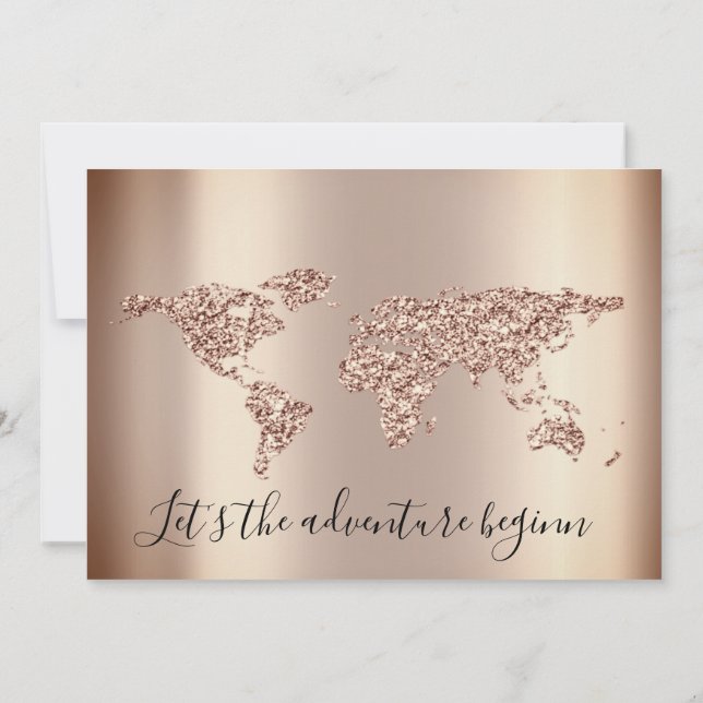 Baby Shower Glitzer Rose Feet World Boy Girl Einladung (Rückseite)