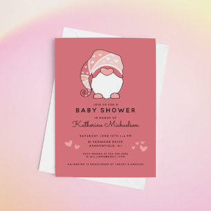 BABY SHOWER Gnome & Hearts Invitation Einladung