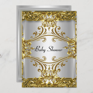 Baby Shower Gold Silver Neutral Einladung