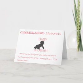BABY SHOWER GRATULALATIONS MUTTER KARTE