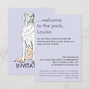 Baby Shower Great Dane Minimal Drawing RSVP Karte