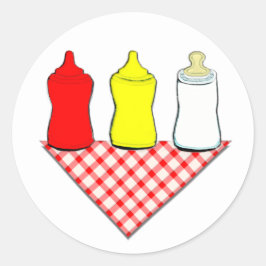 Baby Shower GRILLEN Runder Aufkleber