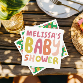 BABY SHOWER Groovy COLORFUL CUSTOM Serviette