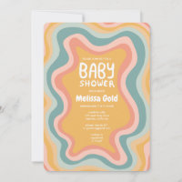 BABY SHOWER Groovy Pastel Curves CUSTOM