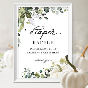 Baby-Shower-Grünzeug-Windel-Raffle-Spiel-Schild Poster