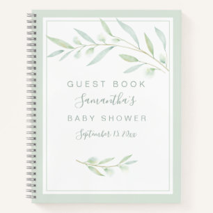 Baby Shower Guest Book Greenery Elegante Watercolo Notizbuch