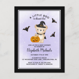 BABY SHOWER HALLOWEEN   Ein kleiner Boo ist fällig Postkarte