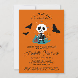 BABY SHOWER Halloween Lil' Boo Skeleton Mitteilungskarte