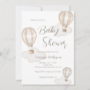 Baby-Shower-Heißluftballons Geschlechtsneutral Einladung