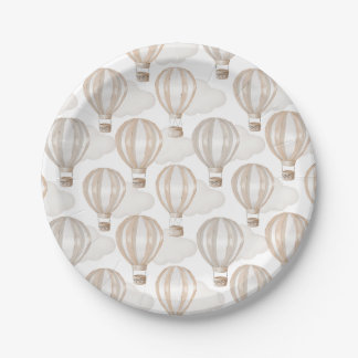 Baby-Shower-Heißluftballons Geschlechtsneutral Pappteller