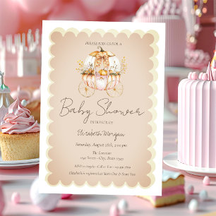Baby Shower Herbstkürbisse Wagen Einladung