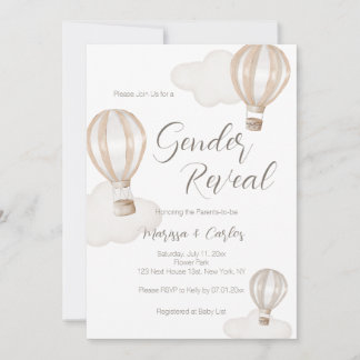 Baby Shower Hot Air Balloons Gender Neutral Einladung