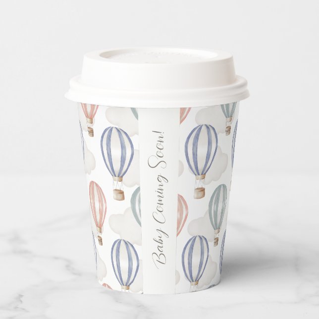 Baby Shower Hot Air Balloons Gender Neutral Pappbecher (Links)