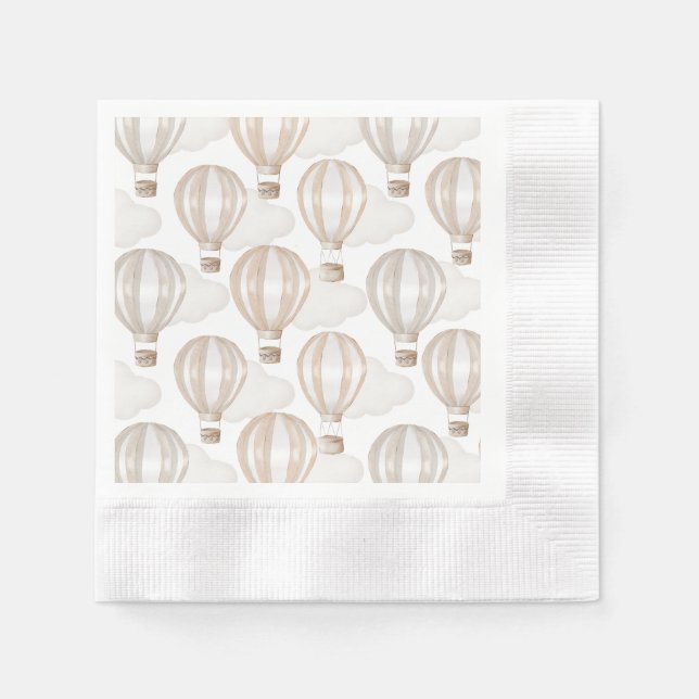 Baby Shower Hot Air Balloons Gender Neutral Serviette (Vorderseite)