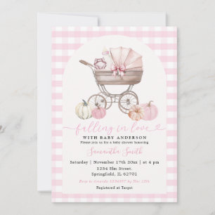 Baby Shower im Zeichen der Liebe mit rosa Kürbis Einladung