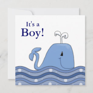 Baby Shower in Navyblau für ein Walbaby Einladung