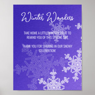 Baby Shower Indigo Snowflakes Lieblingszeichen Poster